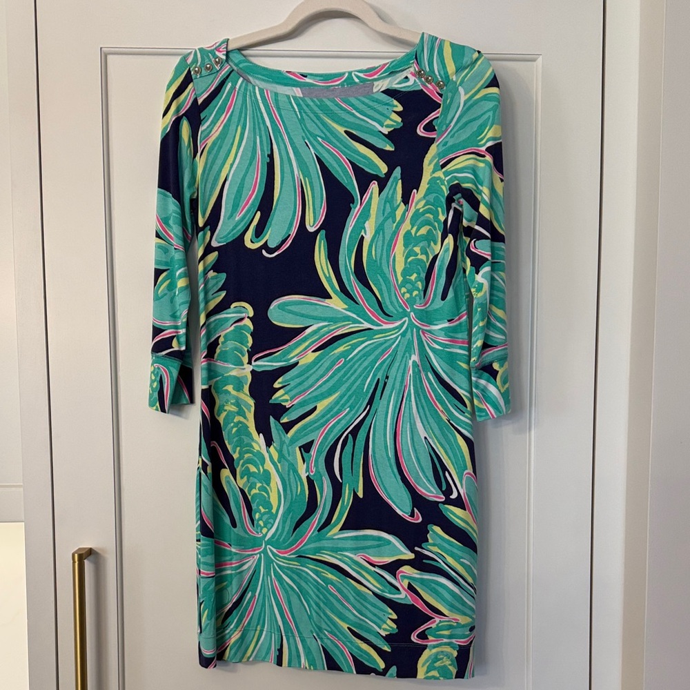 Lilly Pulitzer Green and Pink Patterned Dress